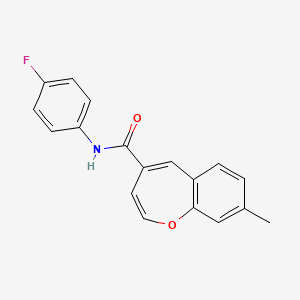 molecular formula C18H14FNO2 B11299786 N-(4-fluorophenyl)-8-methyl-1-benzoxepine-4-carboxamide 