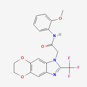 N-(2-methoxyphenyl)-2-[2-(trifluoromethyl)-6,7-dihydro-1H-[1,4]dioxino[2,3-f]benzimidazol-1-yl]acetamide