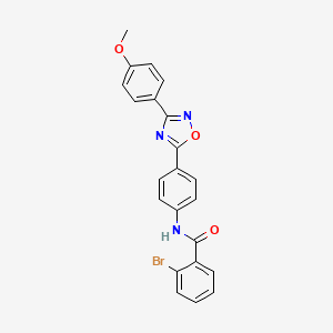 molecular formula C22H16BrN3O3 B11299806 2-bromo-N-{4-[3-(4-methoxyphenyl)-1,2,4-oxadiazol-5-yl]phenyl}benzamide 