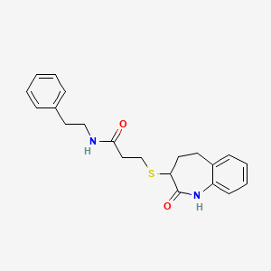 3-[(2-hydroxy-4,5-dihydro-3H-1-benzazepin-3-yl)sulfanyl]-N-(2-phenylethyl)propanamide