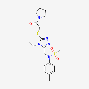 N-[(4-ethyl-5-{[2-oxo-2-(pyrrolidin-1-yl)ethyl]sulfanyl}-4H-1,2,4-triazol-3-yl)methyl]-N-(4-methylphenyl)methanesulfonamide