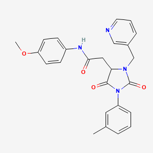 molecular formula C25H24N4O4 B11299891 N-(4-methoxyphenyl)-2-[1-(3-methylphenyl)-2,5-dioxo-3-(pyridin-3-ylmethyl)imidazolidin-4-yl]acetamide 