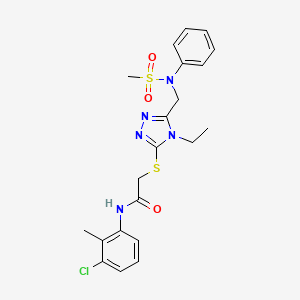 N-(3-chloro-2-methylphenyl)-2-[(4-ethyl-5-{[(methylsulfonyl)(phenyl)amino]methyl}-4H-1,2,4-triazol-3-yl)sulfanyl]acetamide