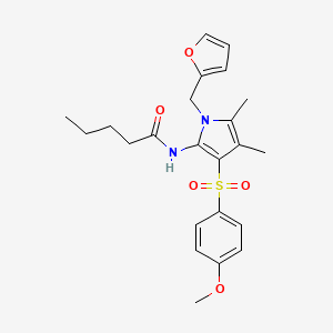 N-{1-(furan-2-ylmethyl)-3-[(4-methoxyphenyl)sulfonyl]-4,5-dimethyl-1H-pyrrol-2-yl}pentanamide