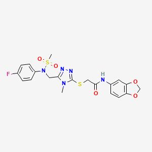 N-(1,3-benzodioxol-5-yl)-2-[(5-{[(4-fluorophenyl)(methylsulfonyl)amino]methyl}-4-methyl-4H-1,2,4-triazol-3-yl)sulfanyl]acetamide