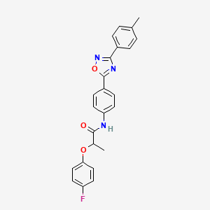 2-(4-fluorophenoxy)-N-{4-[3-(4-methylphenyl)-1,2,4-oxadiazol-5-yl]phenyl}propanamide