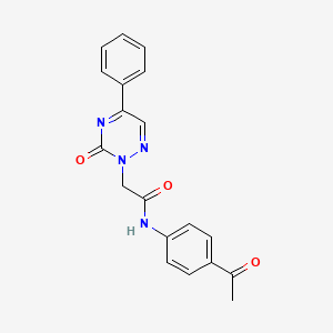 molecular formula C19H16N4O3 B11299931 N-(4-acetylphenyl)-2-(3-oxo-5-phenyl-1,2,4-triazin-2(3H)-yl)acetamide 