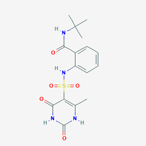 molecular formula C16H20N4O5S B11299972 N-tert-butyl-2-{[(2-hydroxy-4-methyl-6-oxo-1,6-dihydropyrimidin-5-yl)sulfonyl]amino}benzamide 