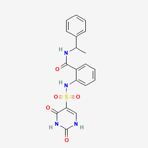 2-{[(2-hydroxy-6-oxo-1,6-dihydropyrimidin-5-yl)sulfonyl]amino}-N-(1-phenylethyl)benzamide