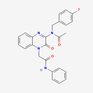 N-(4-fluorobenzyl)-N-{3-oxo-4-[2-oxo-2-(phenylamino)ethyl]-3,4-dihydroquinoxalin-2-yl}acetamide