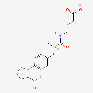 molecular formula C19H21NO6 B11300055 4-({2-[(4-Oxo-1,2,3,4-tetrahydrocyclopenta[c]chromen-7-yl)oxy]propanoyl}amino)butanoic acid 