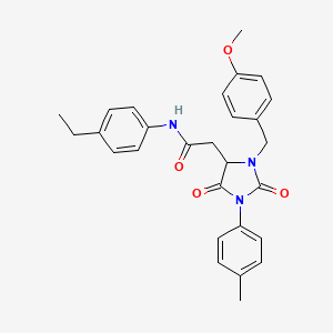 N-(4-ethylphenyl)-2-[3-(4-methoxybenzyl)-1-(4-methylphenyl)-2,5-dioxoimidazolidin-4-yl]acetamide