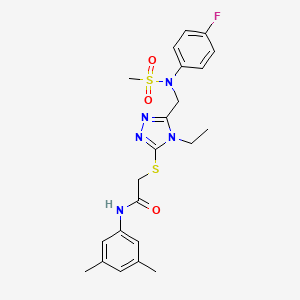 N-(3,5-dimethylphenyl)-2-[(4-ethyl-5-{[(4-fluorophenyl)(methylsulfonyl)amino]methyl}-4H-1,2,4-triazol-3-yl)sulfanyl]acetamide