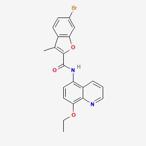 molecular formula C21H17BrN2O3 B11300095 6-bromo-N-(8-ethoxyquinolin-5-yl)-3-methyl-1-benzofuran-2-carboxamide 