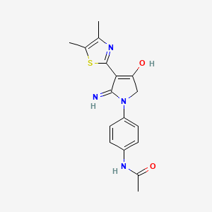 molecular formula C17H18N4O2S B11300102 N-{4-[3-(4,5-dimethyl-1,3-thiazol-2-yl)-4-hydroxy-2-imino-2,5-dihydro-1H-pyrrol-1-yl]phenyl}acetamide 