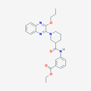 molecular formula C26H30N4O4 B11300130 Ethyl 3-({[1-(3-propoxyquinoxalin-2-yl)piperidin-3-yl]carbonyl}amino)benzoate 