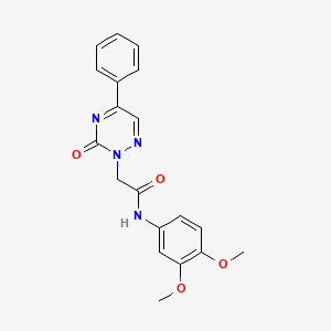 molecular formula C19H18N4O4 B11300139 N-(3,4-dimethoxyphenyl)-2-(3-oxo-5-phenyl-1,2,4-triazin-2(3H)-yl)acetamide 