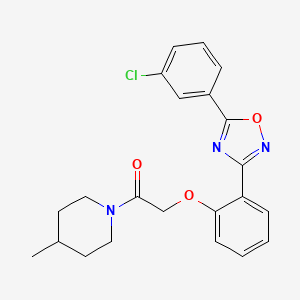 molecular formula C22H22ClN3O3 B11300145 2-{2-[5-(3-Chlorophenyl)-1,2,4-oxadiazol-3-yl]phenoxy}-1-(4-methylpiperidin-1-yl)ethanone 