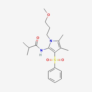 molecular formula C20H28N2O4S B11300151 N-[1-(3-methoxypropyl)-4,5-dimethyl-3-(phenylsulfonyl)-1H-pyrrol-2-yl]-2-methylpropanamide 