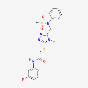 N-(3-fluorophenyl)-2-[(4-methyl-5-{[(methylsulfonyl)(phenyl)amino]methyl}-4H-1,2,4-triazol-3-yl)sulfanyl]acetamide