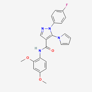 N-(2,4-dimethoxyphenyl)-1-(4-fluorophenyl)-5-(1H-pyrrol-1-yl)-1H-pyrazole-4-carboxamide