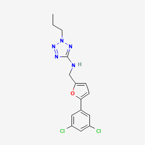 molecular formula C15H15Cl2N5O B11300252 N-{[5-(3,5-dichlorophenyl)-2-furyl]methyl}-2-propyl-2H-tetrazol-5-amine 