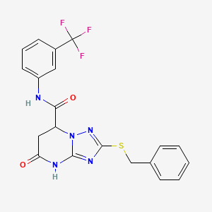 2-(benzylsulfanyl)-5-oxo-N-[3-(trifluoromethyl)phenyl]-4,5,6,7-tetrahydro[1,2,4]triazolo[1,5-a]pyrimidine-7-carboxamide