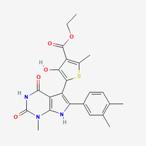 5-[6-(3,4-Dimethylphenyl)-2,3,4,7-tetrahydro-1-methyl-2,4-dioxo-1H-pyrrolo[2,3-d]pyrimidin-5-yl]-4-hydroxy-2-methyl-3-thiophenecarboxylic Acid, Ethyl Ester