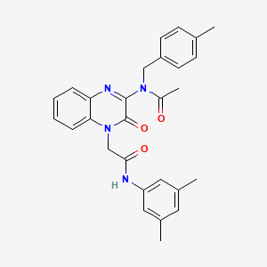 N-(4-{2-[(3,5-dimethylphenyl)amino]-2-oxoethyl}-3-oxo-3,4-dihydroquinoxalin-2-yl)-N-(4-methylbenzyl)acetamide