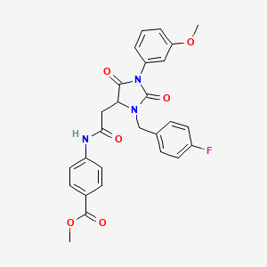 Methyl 4-({[3-(4-fluorobenzyl)-1-(3-methoxyphenyl)-2,5-dioxoimidazolidin-4-yl]acetyl}amino)benzoate