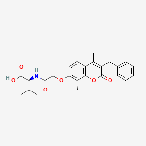 molecular formula C25H27NO6 B11300316 N-{[(3-benzyl-4,8-dimethyl-2-oxo-2H-chromen-7-yl)oxy]acetyl}-L-valine 