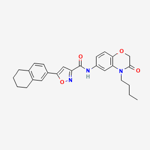 molecular formula C26H27N3O4 B11300323 N-(4-butyl-3-oxo-3,4-dihydro-2H-1,4-benzoxazin-6-yl)-5-(5,6,7,8-tetrahydronaphthalen-2-yl)-1,2-oxazole-3-carboxamide 