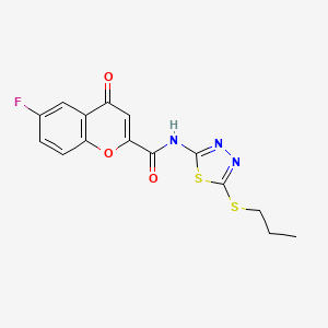 6-fluoro-4-oxo-N-[5-(propylsulfanyl)-1,3,4-thiadiazol-2-yl]-4H-chromene-2-carboxamide