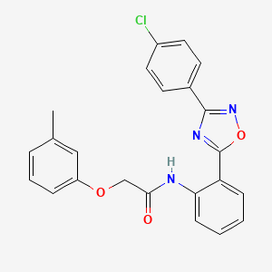 molecular formula C23H18ClN3O3 B11300338 N-{2-[3-(4-chlorophenyl)-1,2,4-oxadiazol-5-yl]phenyl}-2-(3-methylphenoxy)acetamide 