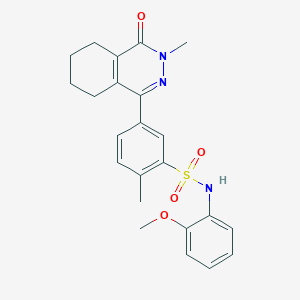 molecular formula C23H25N3O4S B11300344 N-(2-methoxyphenyl)-2-methyl-5-(3-methyl-4-oxo-3,4,5,6,7,8-hexahydrophthalazin-1-yl)benzenesulfonamide 