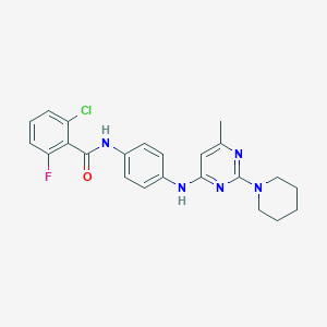 2-Chloro-6-fluoro-N-(4-{[6-methyl-2-(piperidin-1-YL)pyrimidin-4-YL]amino}phenyl)benzamide