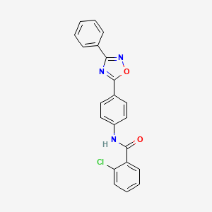 2-chloro-N-[4-(3-phenyl-1,2,4-oxadiazol-5-yl)phenyl]benzamide