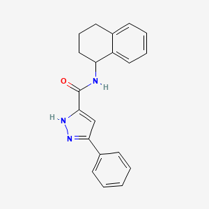 3-phenyl-N-(1,2,3,4-tetrahydronaphthalen-1-yl)-1H-pyrazole-5-carboxamide