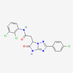 molecular formula C18H12Cl3N5O2 B11300419 2-[2-(4-chlorophenyl)-5-oxo-5,6-dihydro-4H-imidazo[1,2-b][1,2,4]triazol-6-yl]-N-(2,3-dichlorophenyl)acetamide 