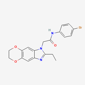 N-(4-bromophenyl)-2-(2-ethyl-6,7-dihydro-1H-[1,4]dioxino[2,3-f]benzimidazol-1-yl)acetamide