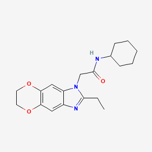 N-cyclohexyl-2-(2-ethyl-6,7-dihydro-1H-[1,4]dioxino[2,3-f]benzimidazol-1-yl)acetamide