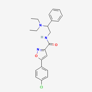 molecular formula C22H24ClN3O2 B11300474 5-(4-chlorophenyl)-N-[2-(diethylamino)-2-phenylethyl]-1,2-oxazole-3-carboxamide 