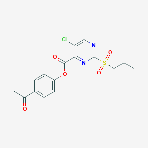 molecular formula C17H17ClN2O5S B11300490 4-Acetyl-3-methylphenyl 5-chloro-2-(propylsulfonyl)pyrimidine-4-carboxylate 