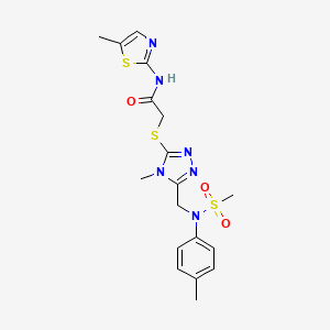 2-[(4-methyl-5-{[(4-methylphenyl)(methylsulfonyl)amino]methyl}-4H-1,2,4-triazol-3-yl)sulfanyl]-N-(5-methyl-1,3-thiazol-2-yl)acetamide