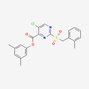 3,5-Dimethylphenyl 5-chloro-2-[(2-methylbenzyl)sulfonyl]pyrimidine-4-carboxylate