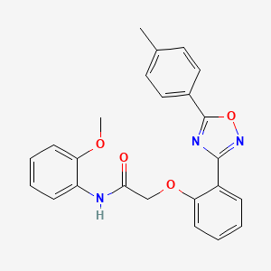 molecular formula C24H21N3O4 B11300539 N-(2-methoxyphenyl)-2-{2-[5-(4-methylphenyl)-1,2,4-oxadiazol-3-yl]phenoxy}acetamide 