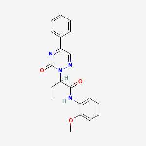 molecular formula C20H20N4O3 B11300567 N-(2-methoxyphenyl)-2-(3-oxo-5-phenyl-1,2,4-triazin-2(3H)-yl)butanamide 