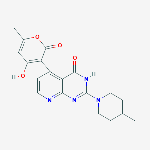 5-(4-hydroxy-6-methyl-2-oxo-2H-pyran-3-yl)-2-(4-methylpiperidin-1-yl)pyrido[2,3-d]pyrimidin-4(3H)-one