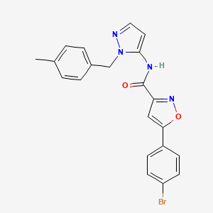 molecular formula C21H17BrN4O2 B11300616 5-(4-bromophenyl)-N-[1-(4-methylbenzyl)-1H-pyrazol-5-yl]-1,2-oxazole-3-carboxamide 