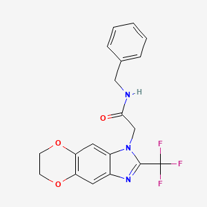 N-benzyl-2-[2-(trifluoromethyl)-6,7-dihydro-1H-[1,4]dioxino[2,3-f]benzimidazol-1-yl]acetamide